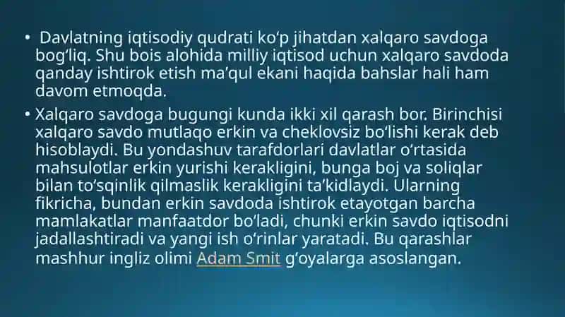 Erkin savdo va proteksionizm 3