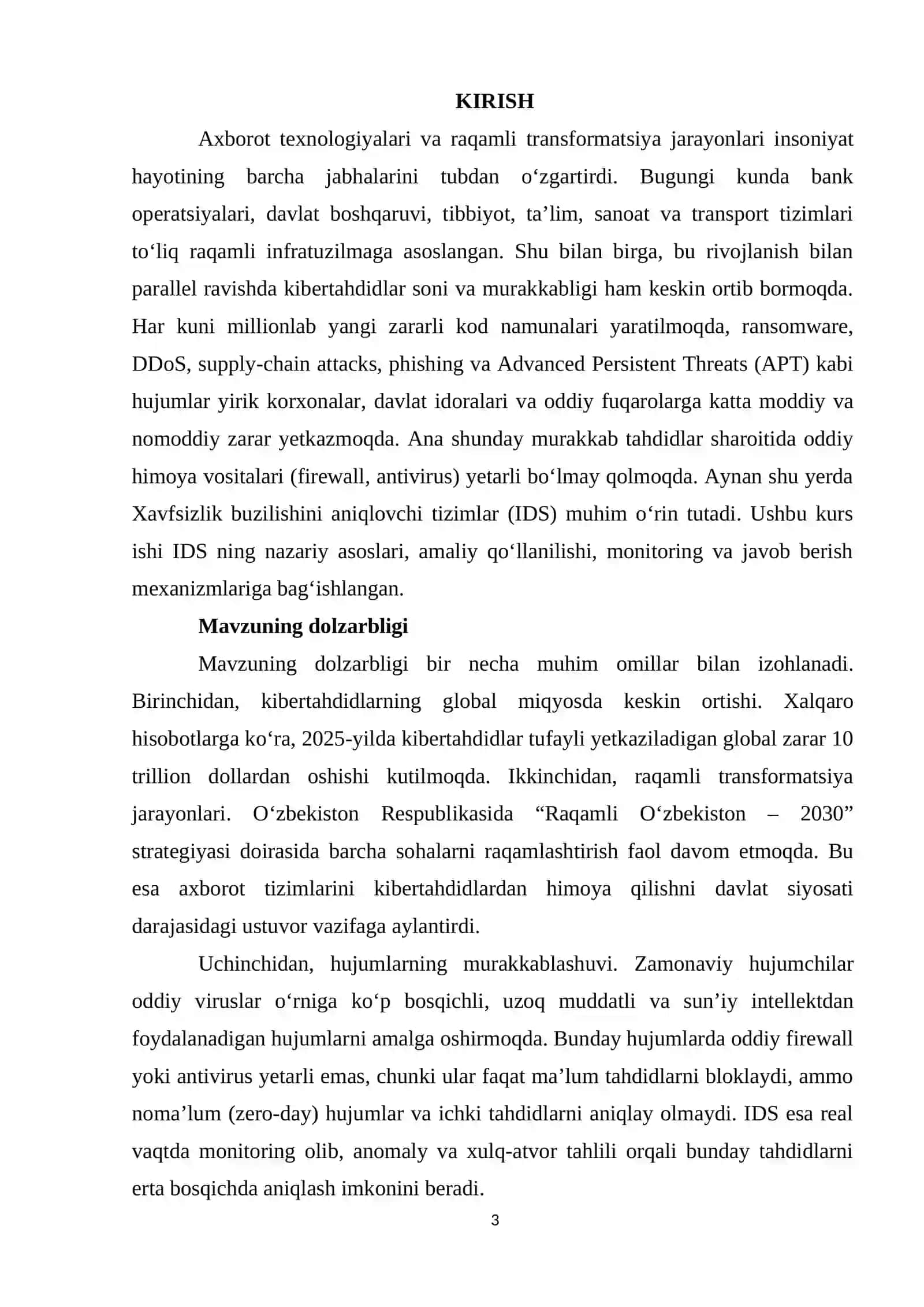 Xavfsizlik buzilganini aniqlovchi tizimlar 3