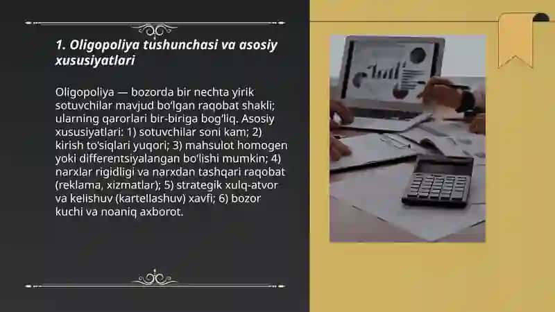 Oligopoliya va monopolistik raqobat 3