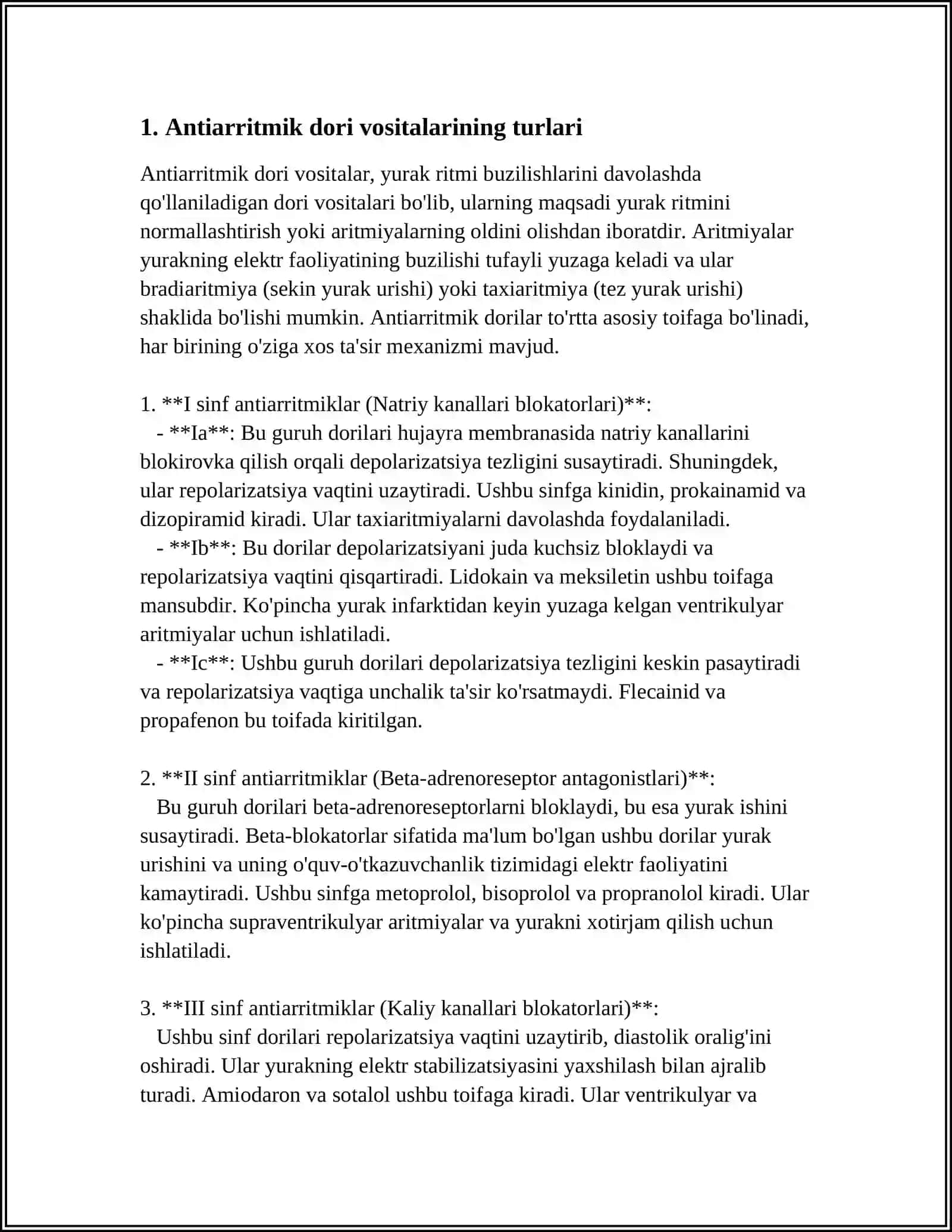 ANTIARITMIK DORI VOSITALAR 3
