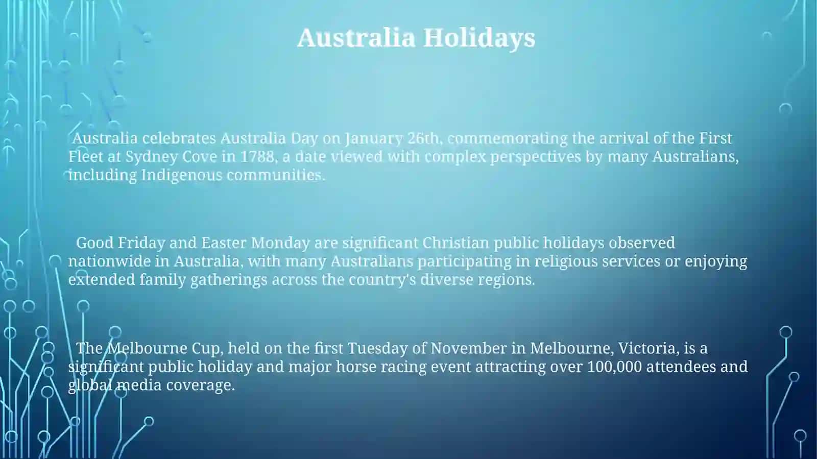 National holidays of English speaking Countries 3