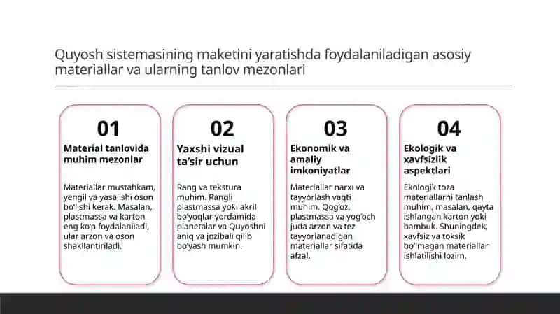 Quyosh sistemasi maketini yaratish va darsda qoʻllash 3