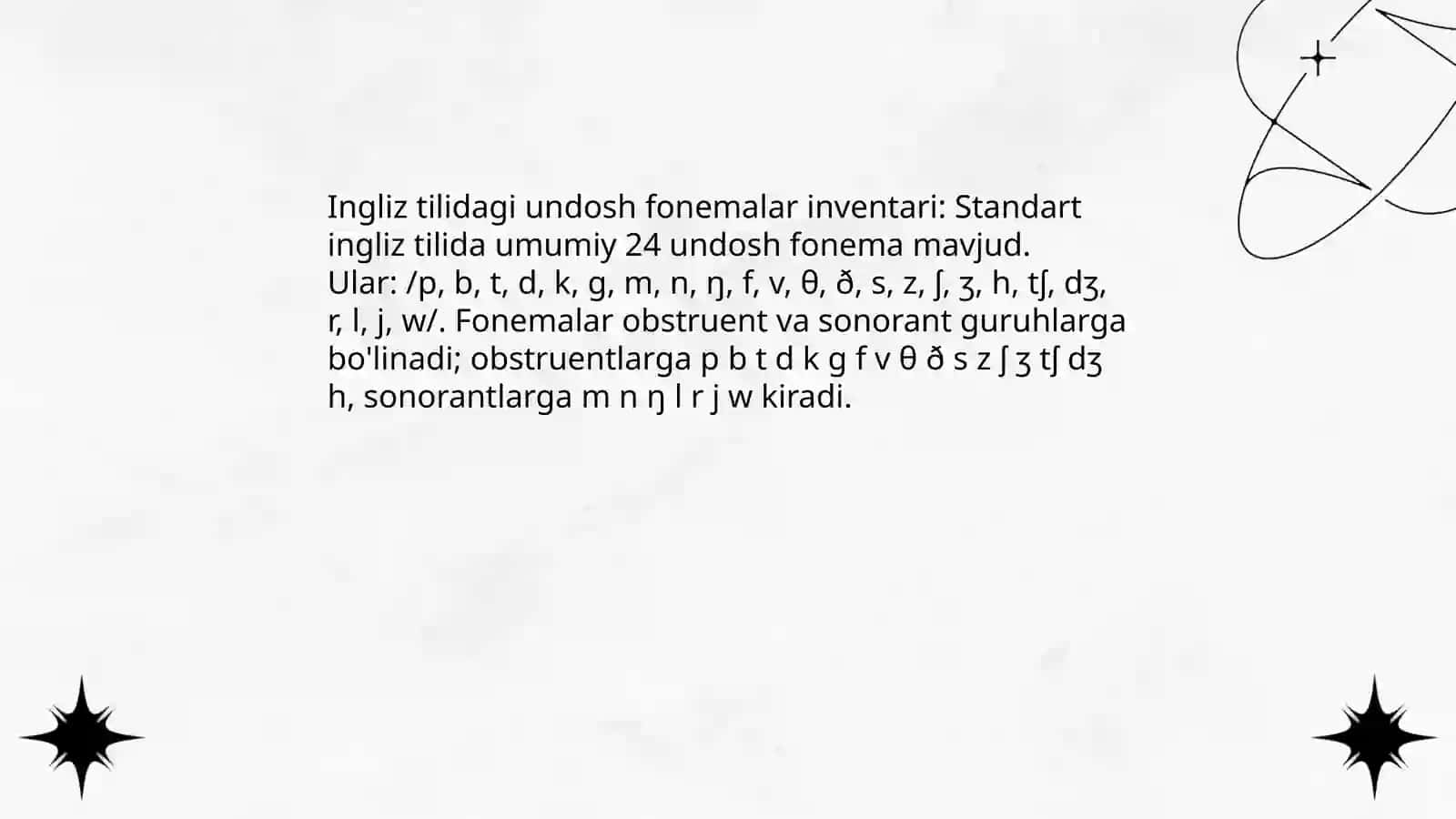 Ingiliz tilidagi undosh fonemalar tizimi 3