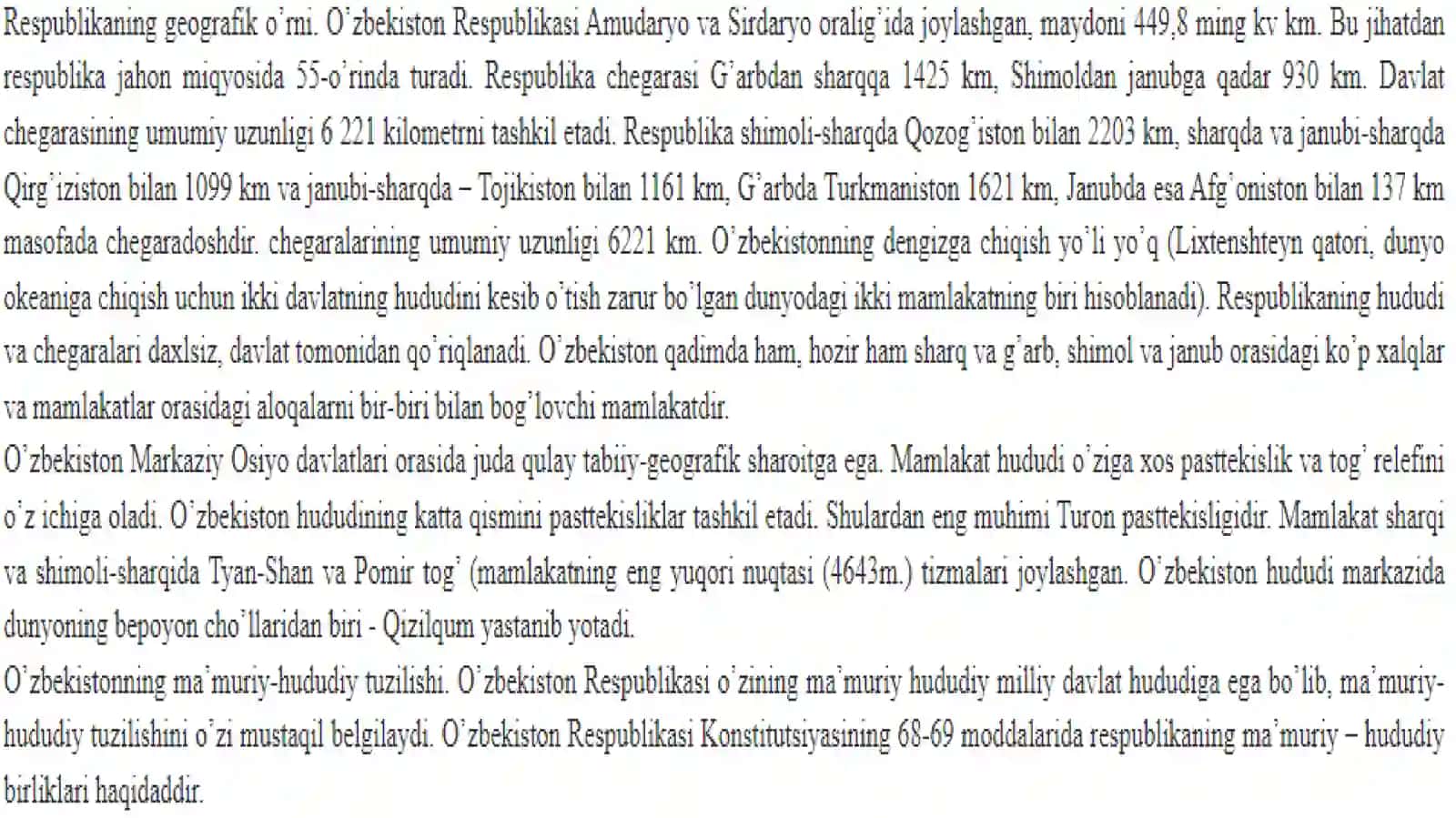 O’zbekiston Respublikasi tarixiy geografiyasi (1991-2020 yillar) 3