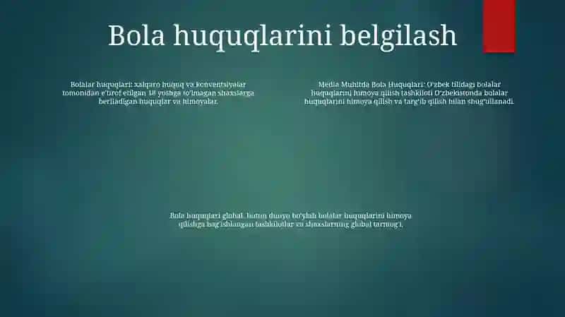 Media Muhitda Bola Huquqlari 3