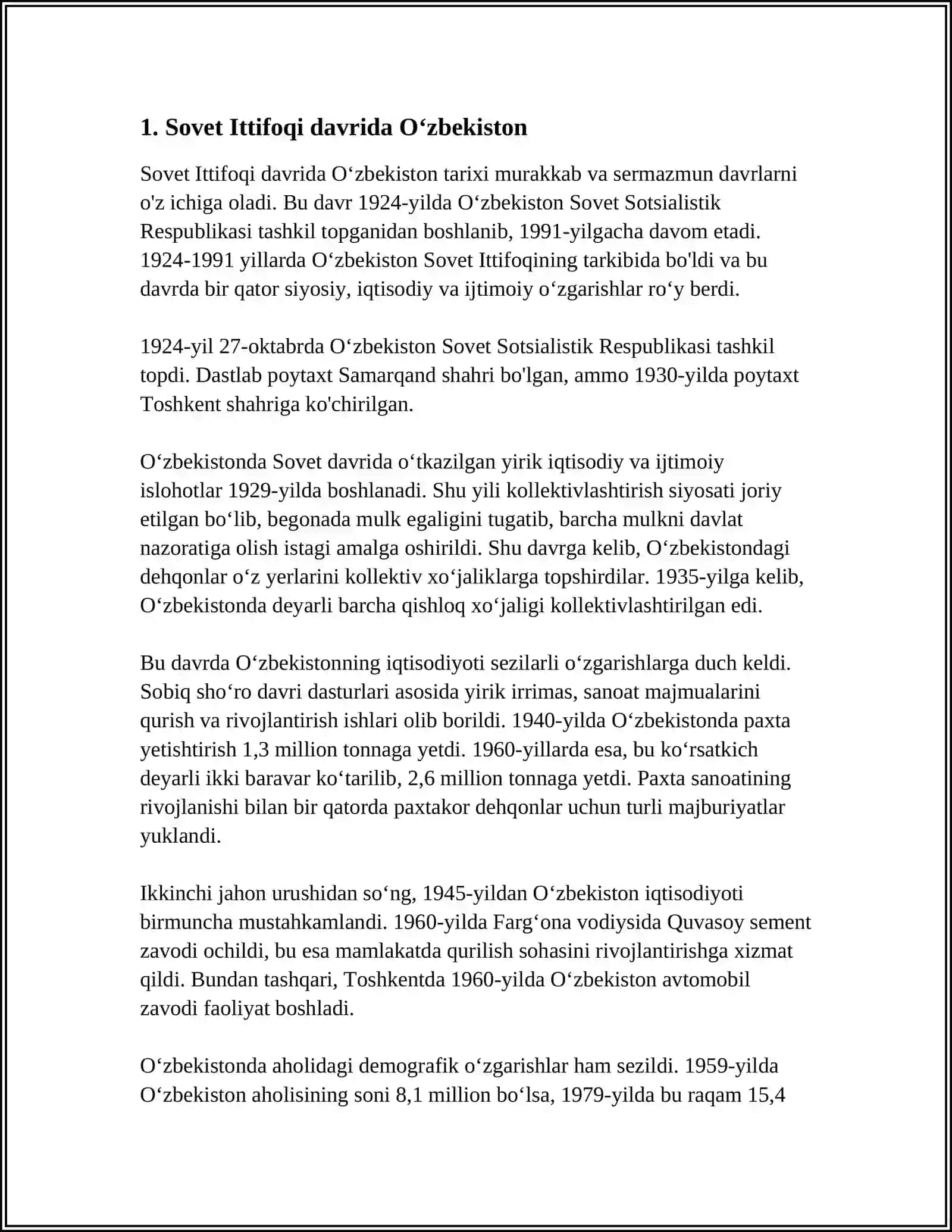 O'ZBEKISTON RESPUBLIKASINING TASHKIL TOPISHI VA RIVOJLANISHI 3