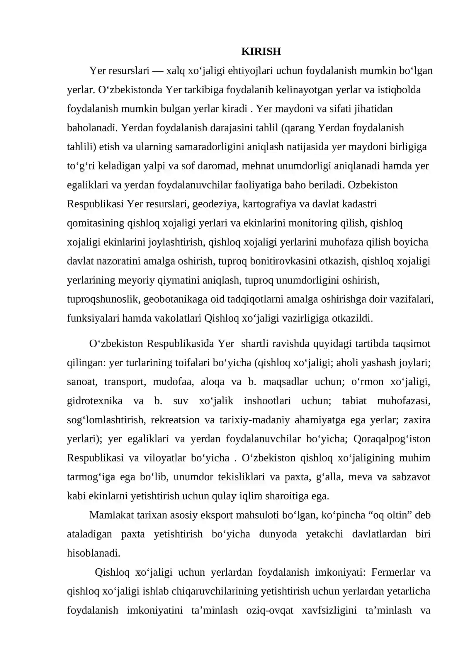 O‘zbekiston yer resurslaridan foydalanish 3