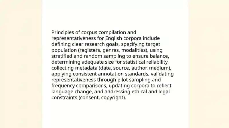 Principles of Corpus Compilation and Representativeness for English Corpora 3