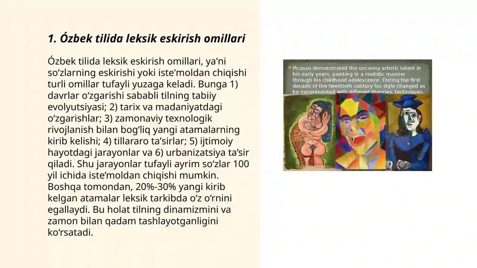 Ózbek tili leksikasida eskirish va yangilanish jarayonlari 3