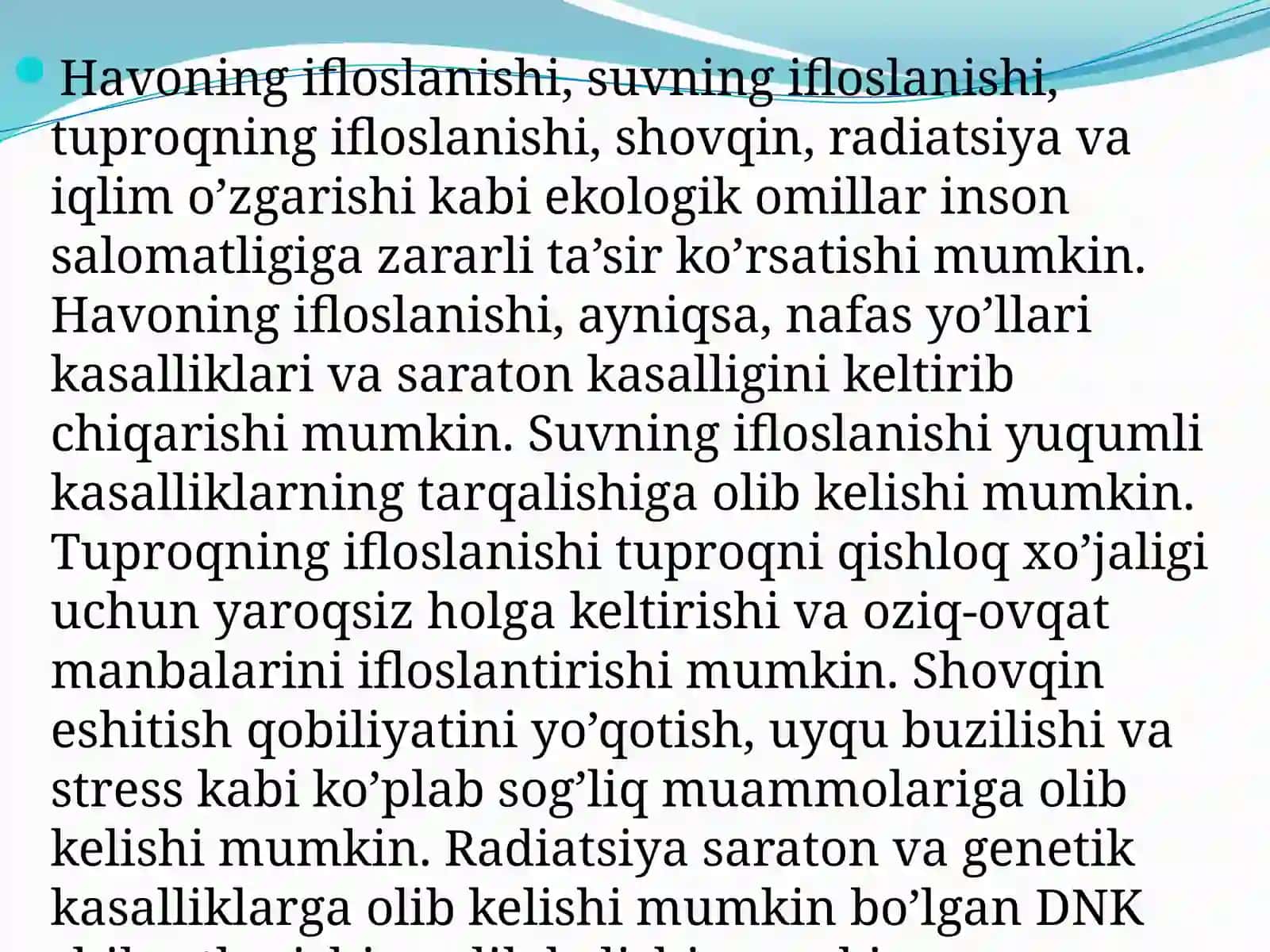 Atrof-muhit omillari va inson sog’lig’i 3