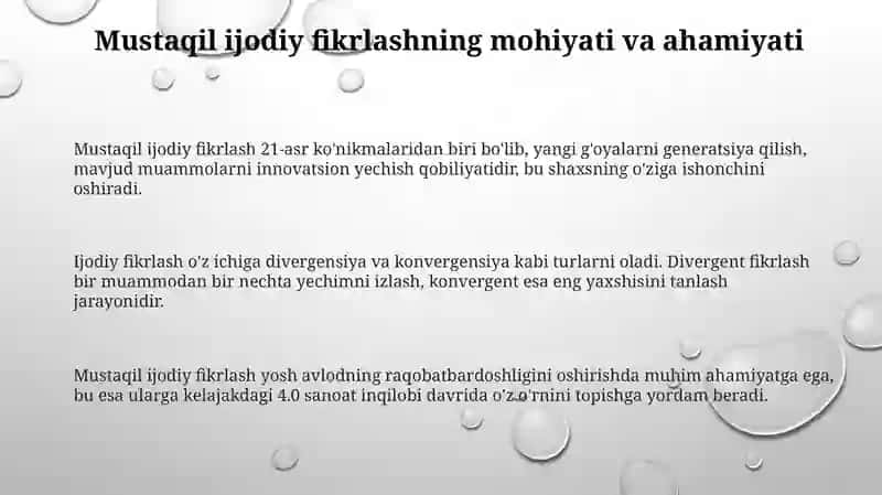 Mustaqil Ijodiy Fikrlash Texnikasi 3