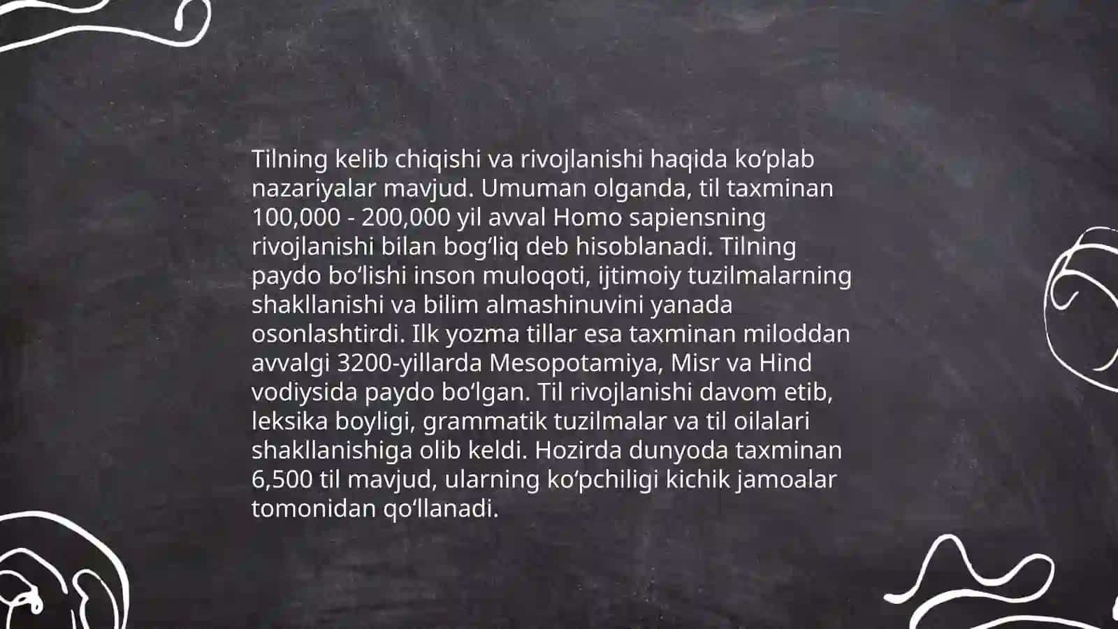 Til va yozuv, ularning paydo bo‘lishi haqidagi farazlar va ularning shakllari 3