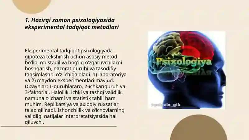 Hozirgi zamon psixologiyasining tadqiqot metodlari 3