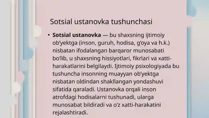 Sotsial ustanovka tushunchasi 3