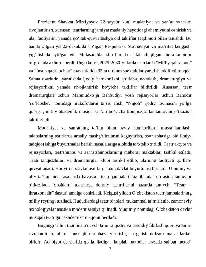 "O'zbek adabiyotini o'qitish metodikasi" 3
