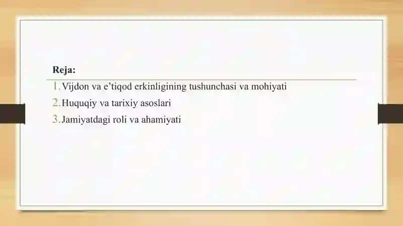 Vijdon va e’tiqod erkinligining ta’rifi 3