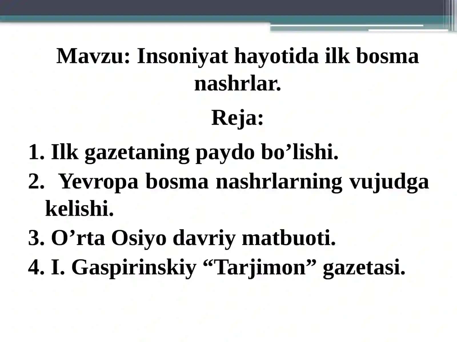 Insoniyat hayotida ilk bosma nashrlar 3