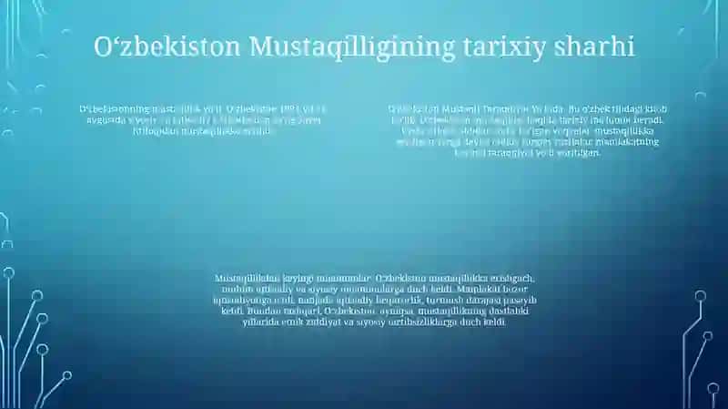 O'zbekiston Mustaqil Taraqqiyot Yo'Lida 3