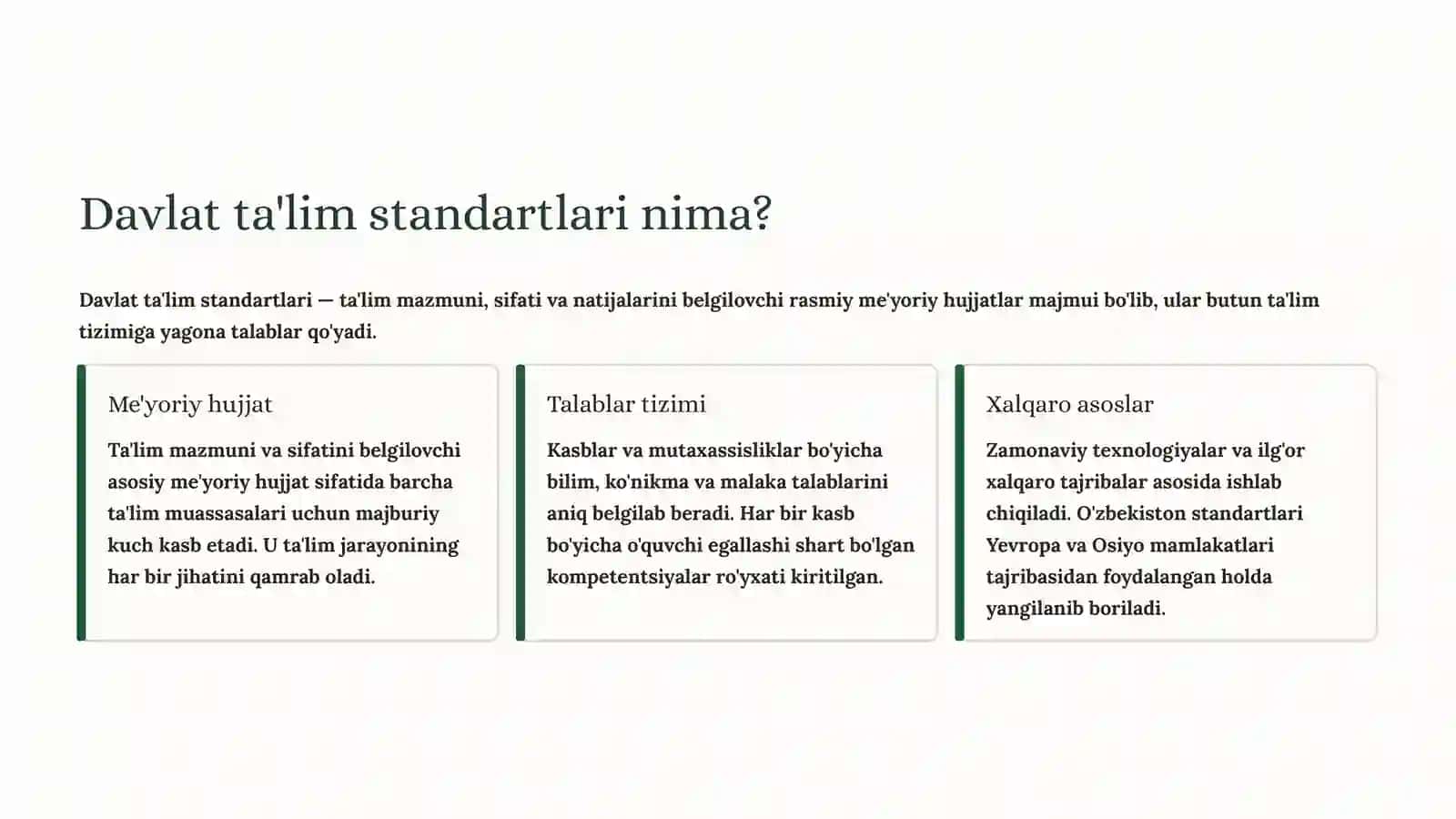 Kasb-hunar ta'limi bo'yicha davlat ta'lim standartlari 3