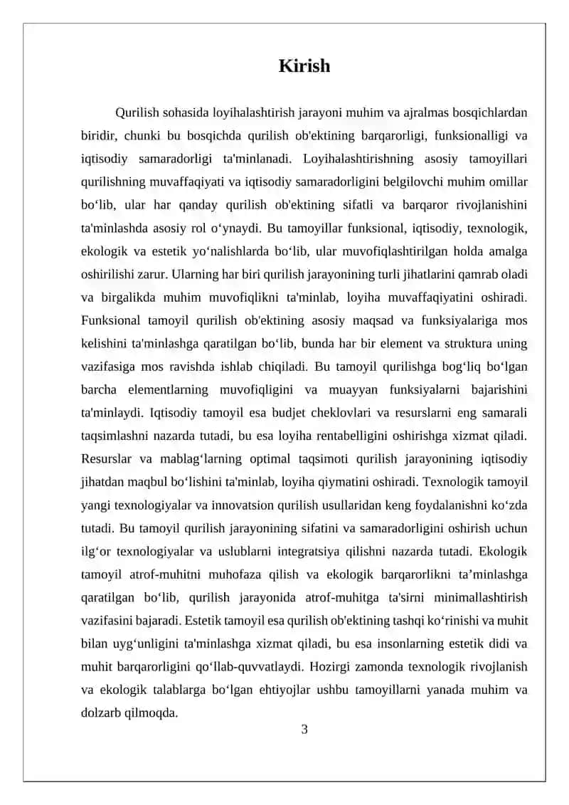 QURILISHDA LOYHALASHNING ASOSIY TAMOYILLARI 3