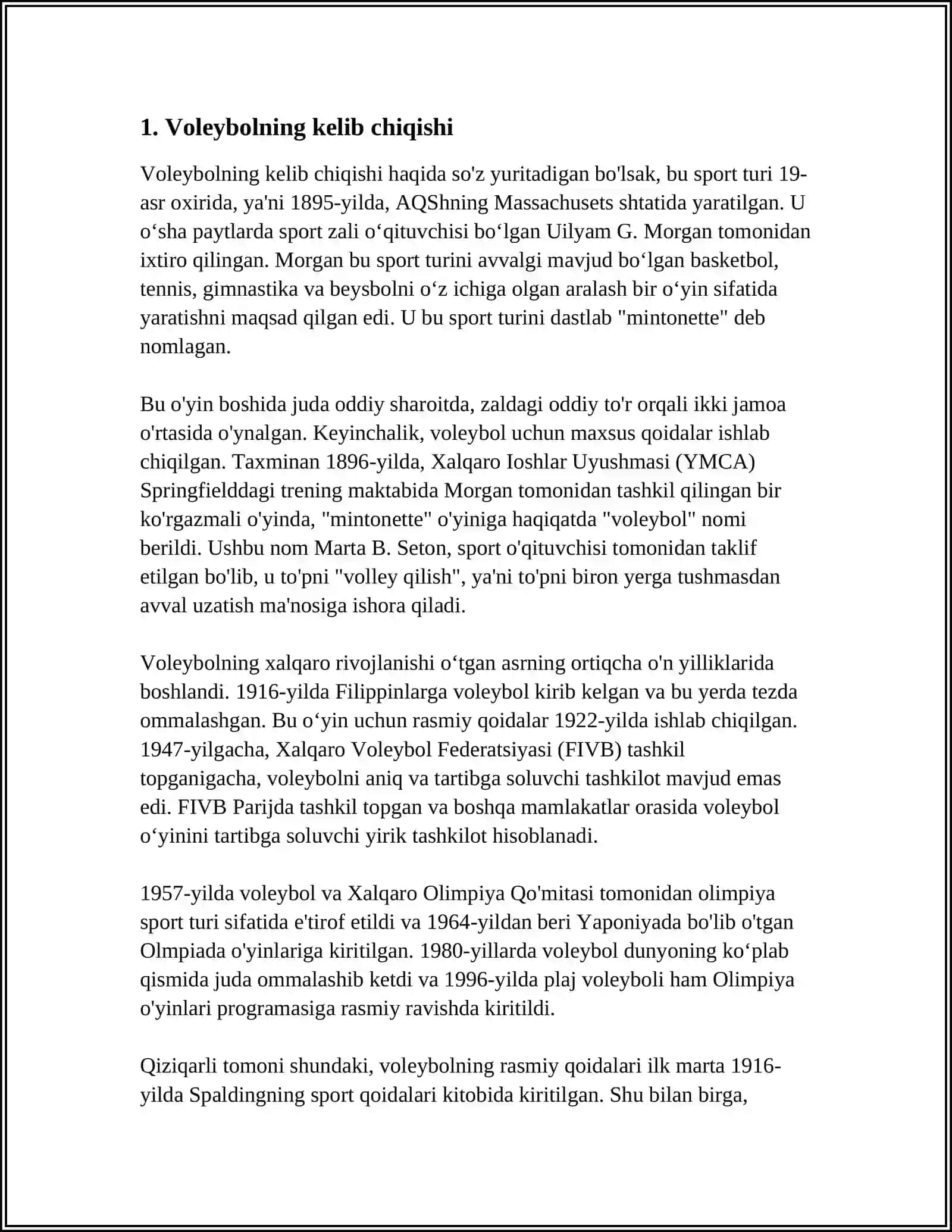 VOLEYBOLNING RIVOJLANISH TARIXI 3