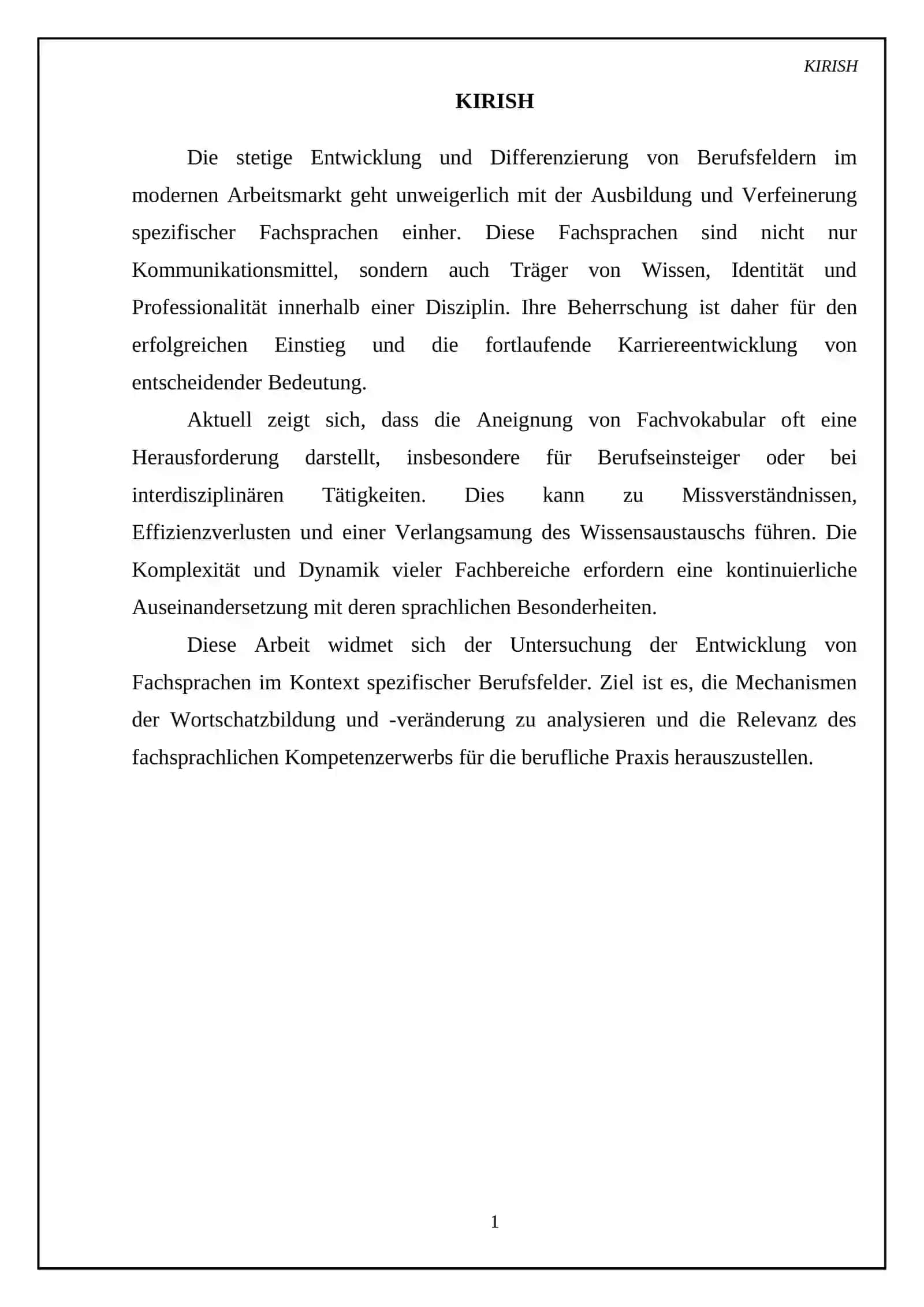 Entwicklung der Fachsprache: Spezifischer Wortschatz für den Beruf 3