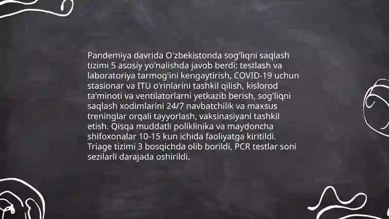 Pandemiya sharoitida O’zbekiston 3