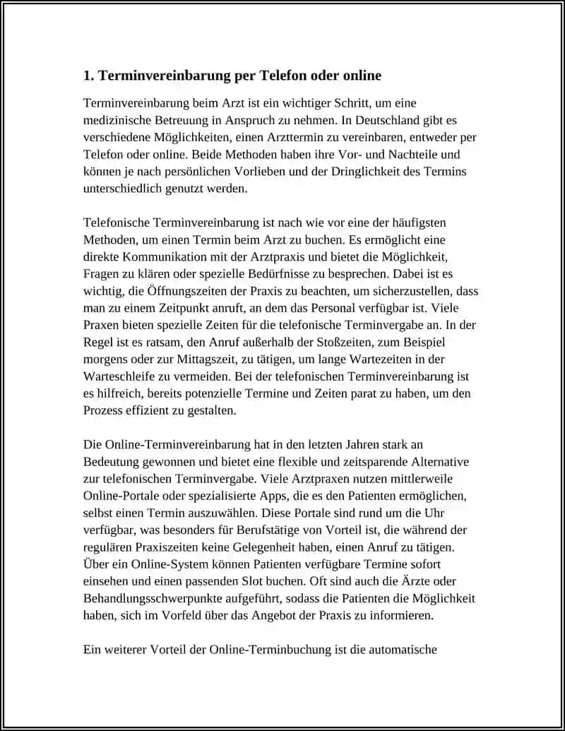 Terminvereinbarung beim Arzt 3