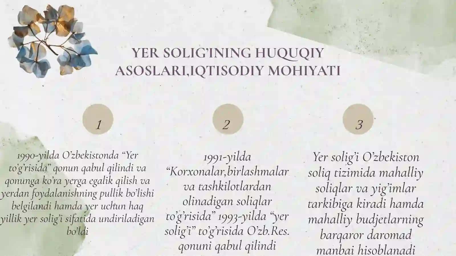 YURIDIK SHAXSLARDAN OLINADIGAN YER SOLIG’I 3