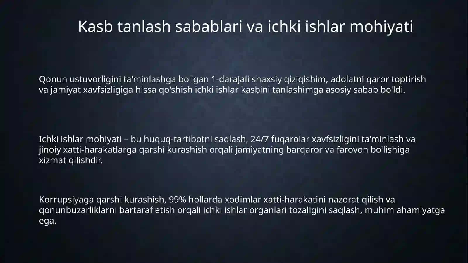 Men tanlagan kasb mavzusida ichki ishlar 3