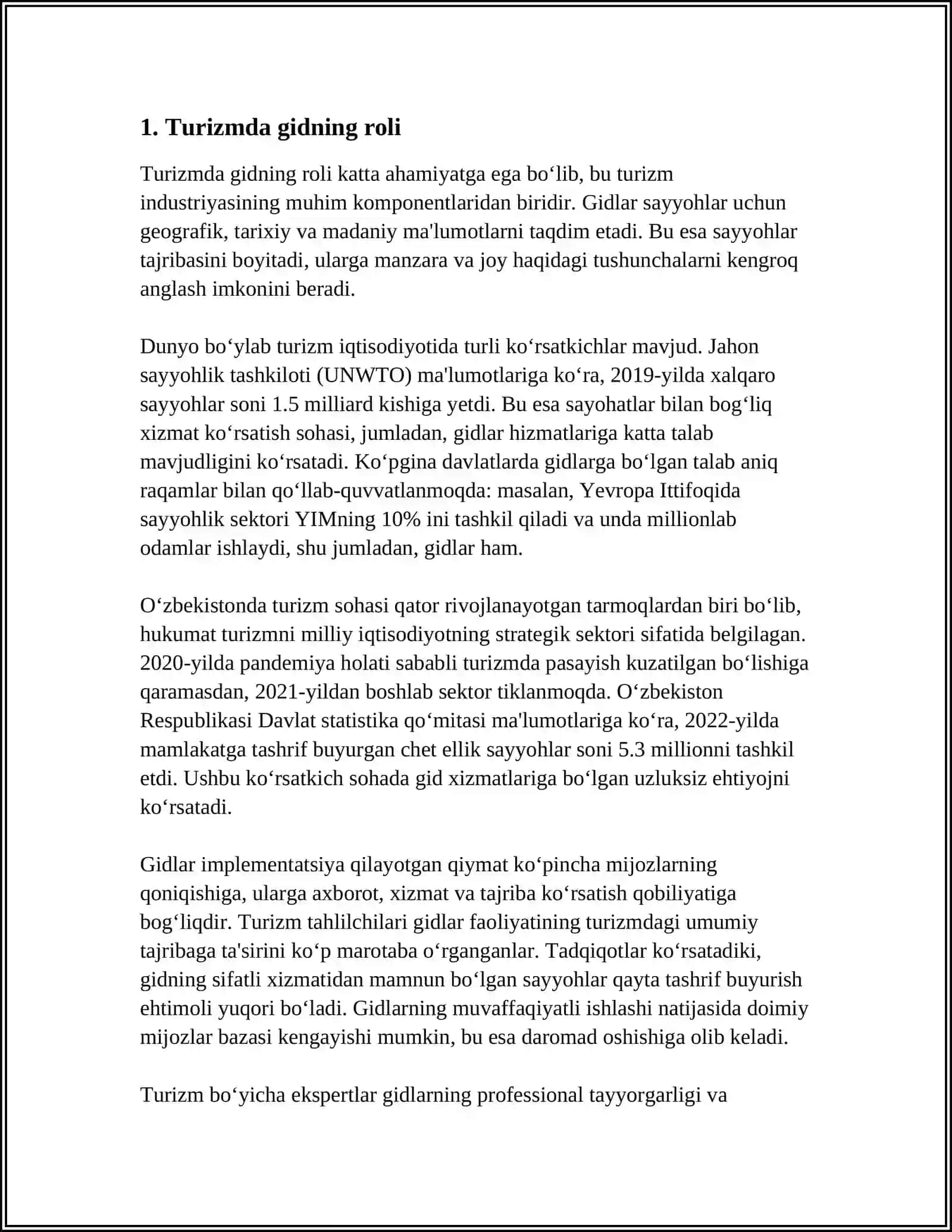 TURIZM SOHASIDA GID EKSKURSIYA HIZMATI 3