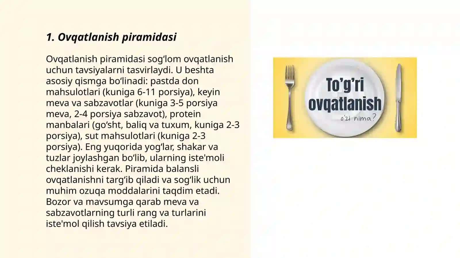 To'g'ri ovqatlanish asoslari 3