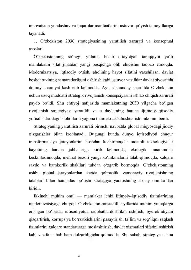 Oʻzbekiston 2030 strategiyasining mazmun-mohiyati 3