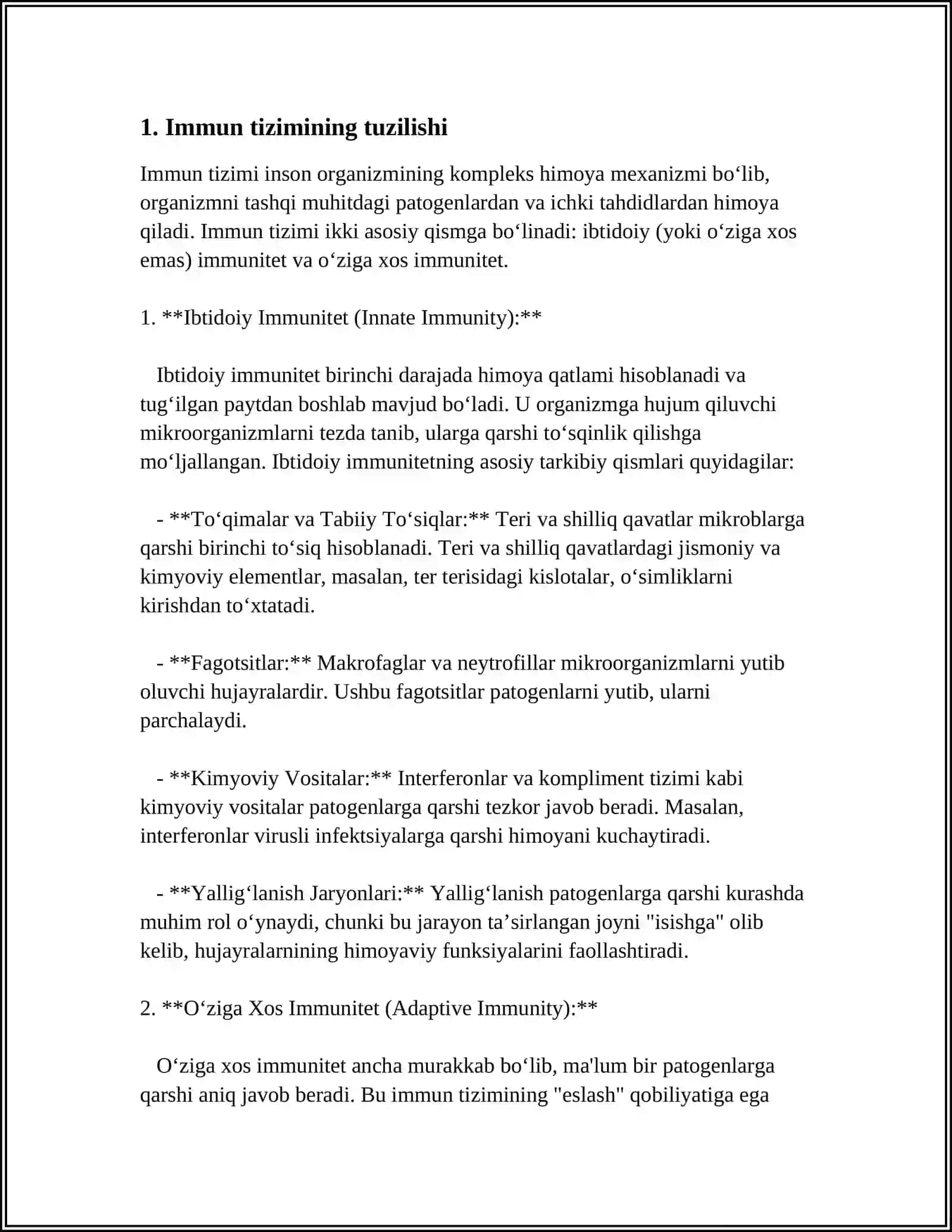 TABIBIY VA TUGʻMA IMMUNITET 3