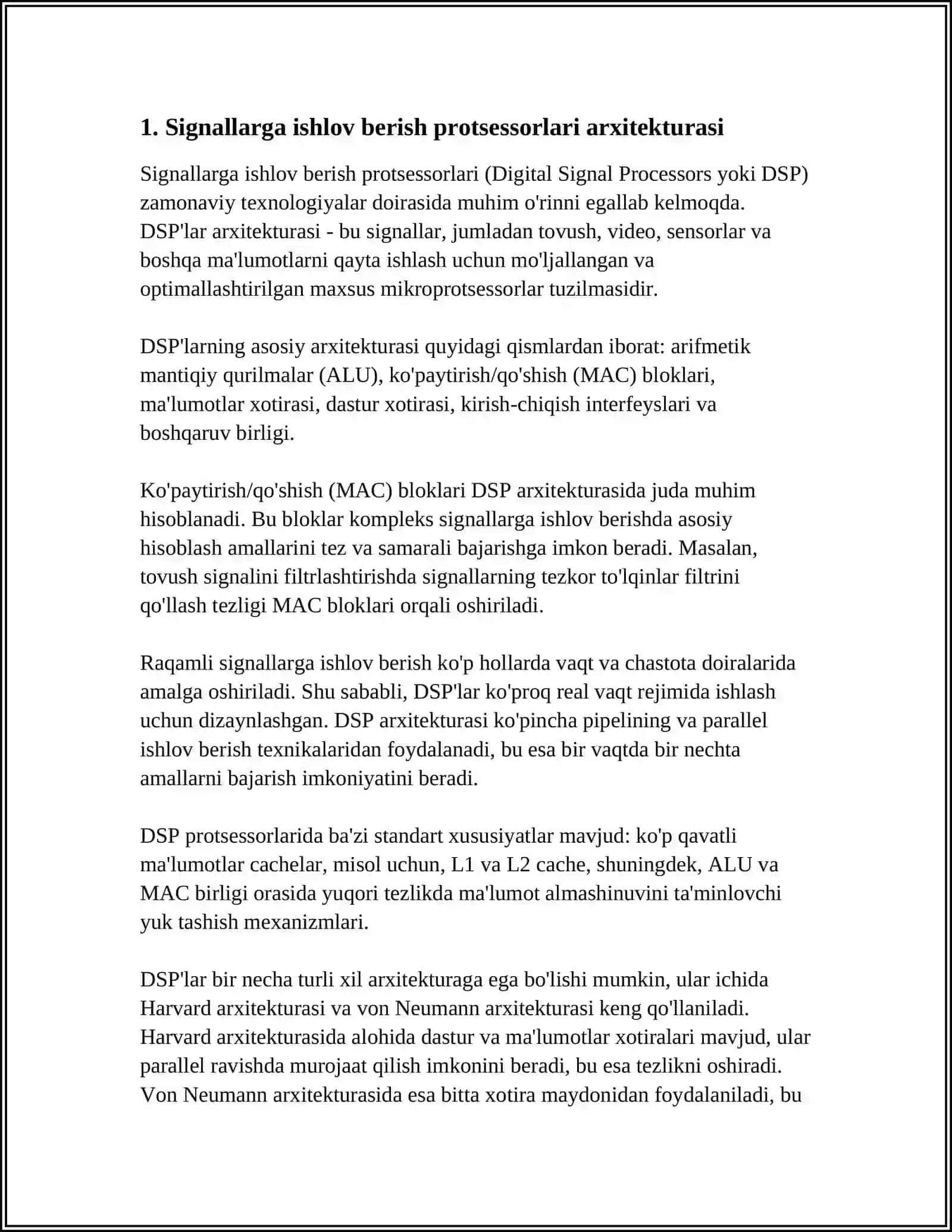 SIGNALLARGA ISHLOV BERISH PROTSESSORLARI 3