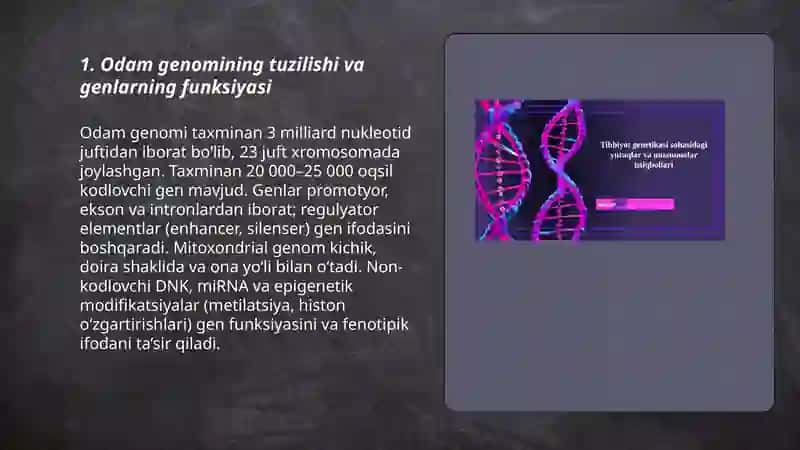 Odam genetikasi va Tibbiyot genetikasi 3