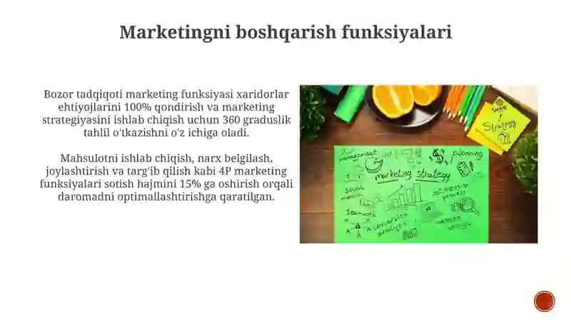 Marketingni boshqarish funksiyalari 3