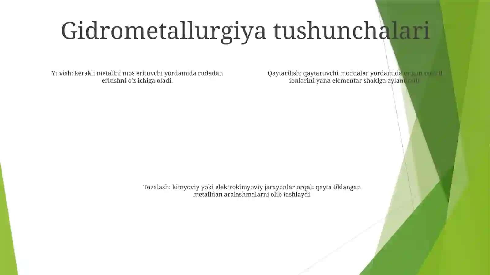 Gidrometalurgiyada Tindirish Va Suzish Va ChoʻKmalarni Yuvish 3