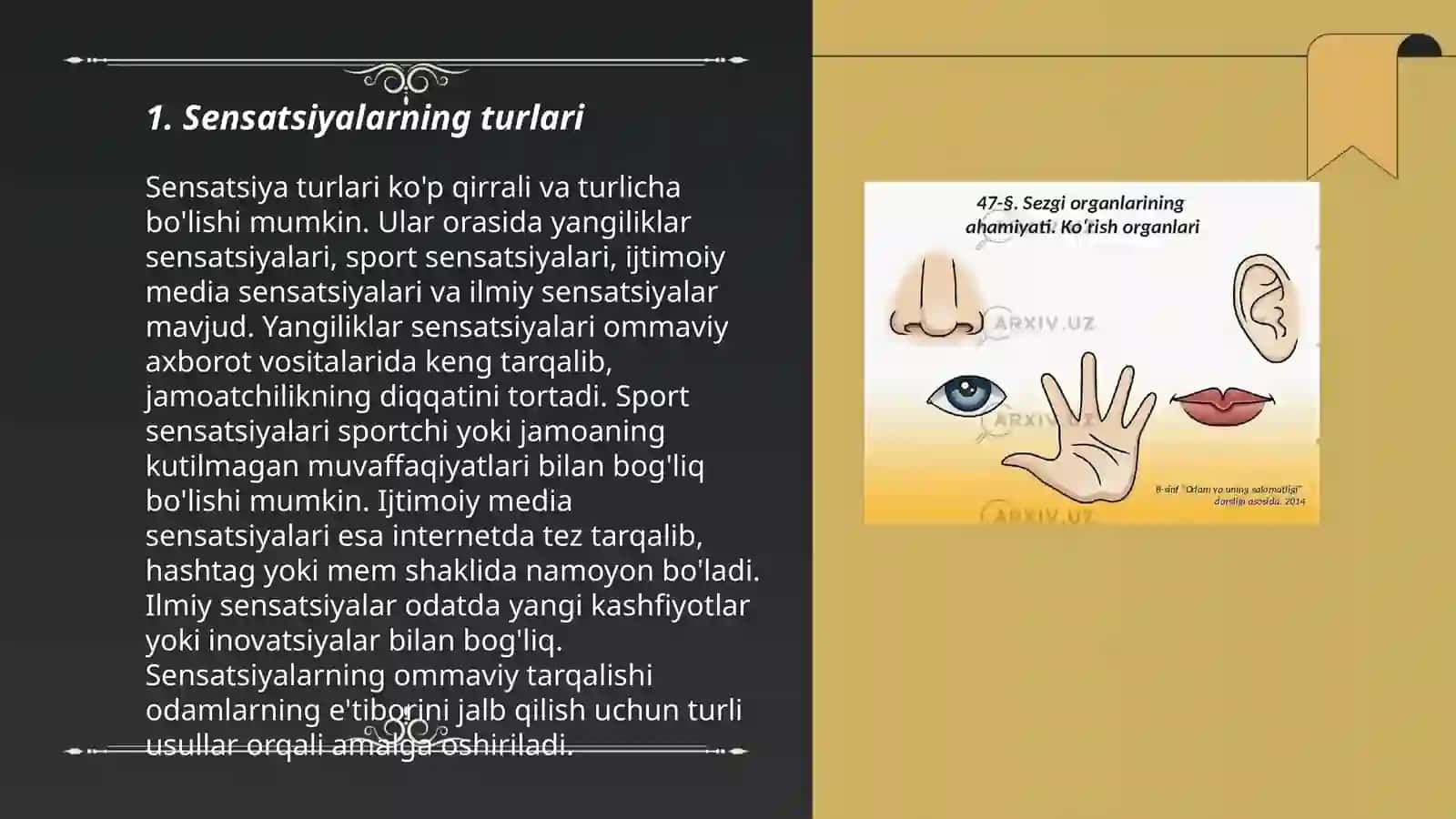 Sezgilarning tasnifi 3