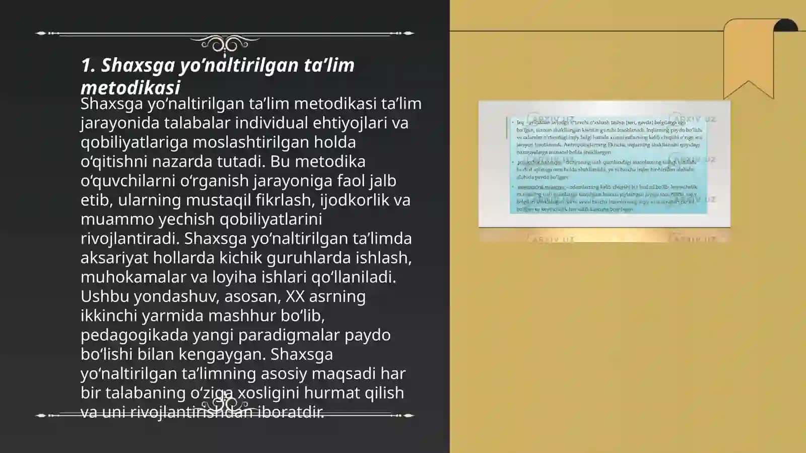 Shaxsga yo’naltirilgan ta’lim metodikasi 3