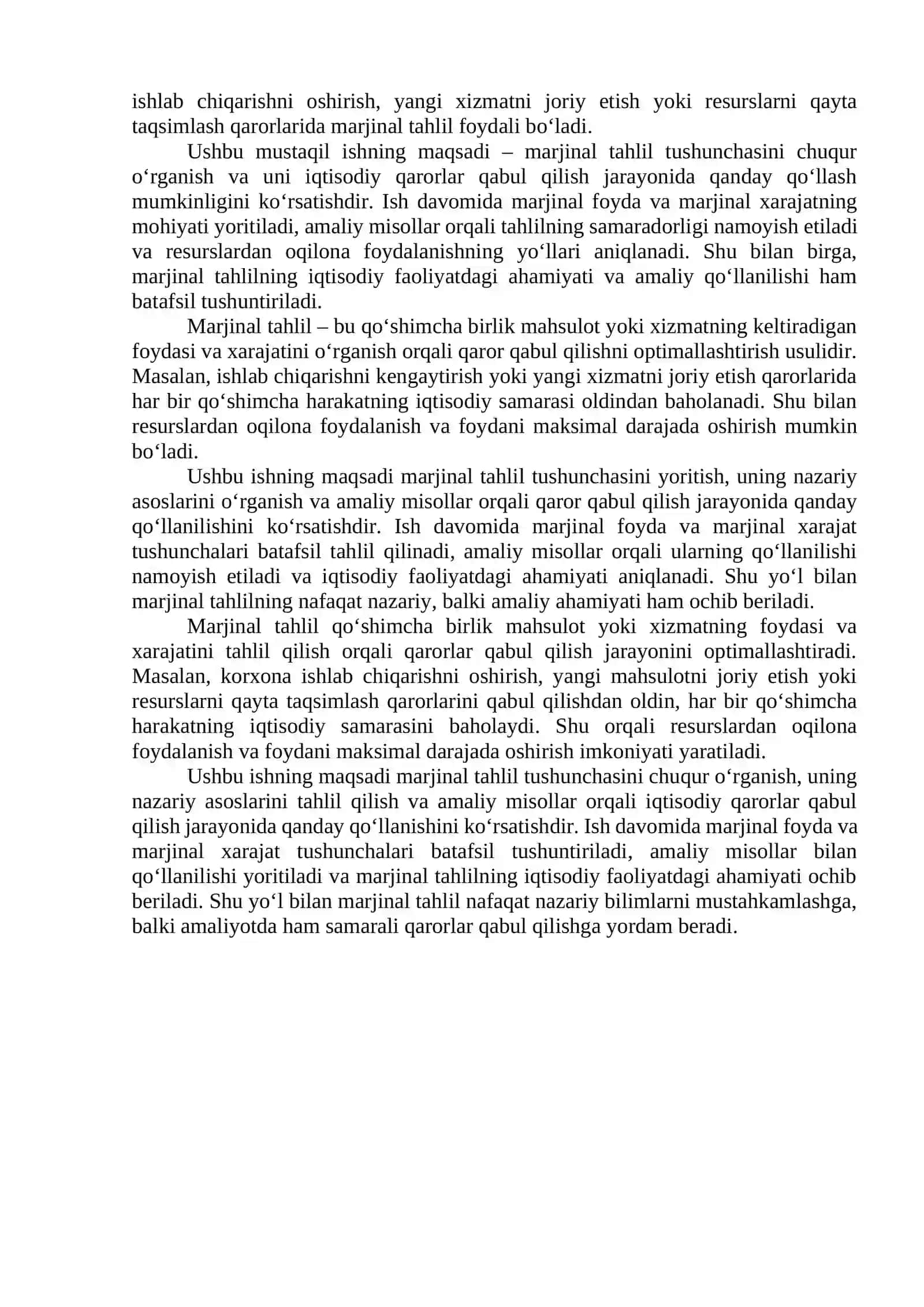 Marjinal tahlil usullaridan foydalanish 3