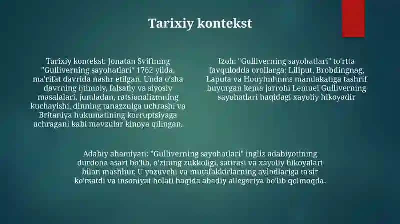 Gulliverning Sayohatlari Romaniga Annotatsiya 3