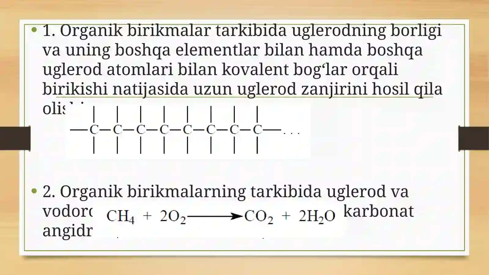 Organik birikmalarning tuzilish nazariyasi. Ta’sirlanish, aromatiklik 3