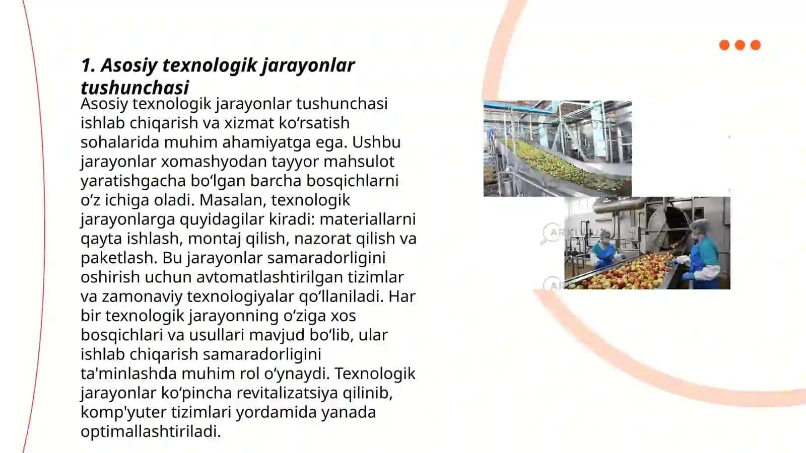 Asosiy texnologik jarayonlar tushunchasi 3