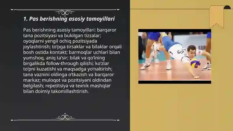 Voleybolda To‘p uzatish (pas berish texnikasi) 3