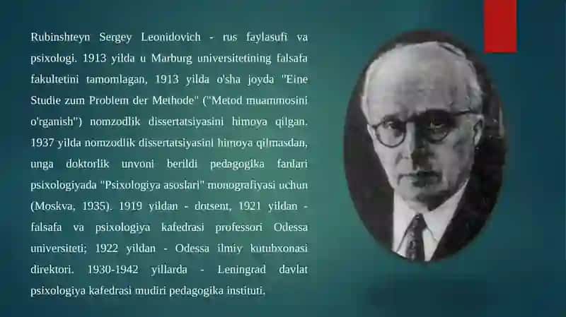 S.L.Rubinshteyn maktabi umumiy xarakteristikasi 3