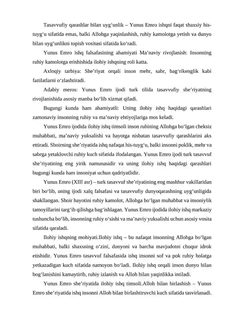 YUNUS EMRO IJODIDA ILOHIY ISHQ TIMSOLI. 3