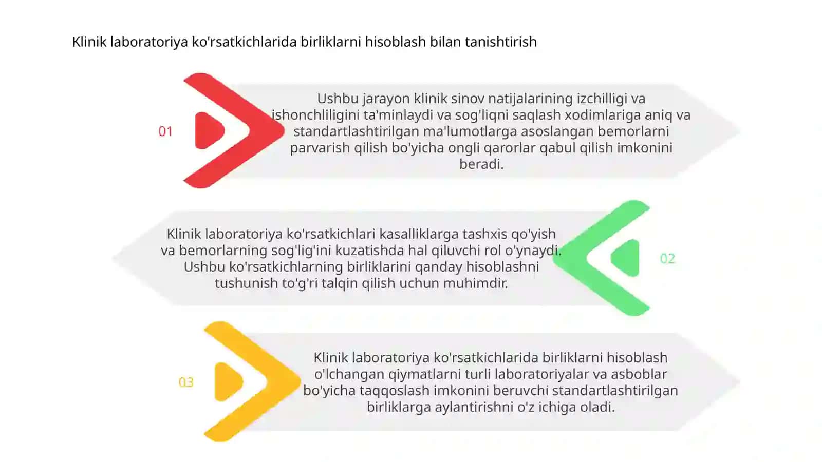 Klinik laborator ko'rsatkichlar birliklarini hisoblash 3