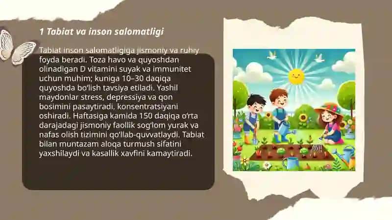 Tabiatning inson hayotidagi ro'li 3