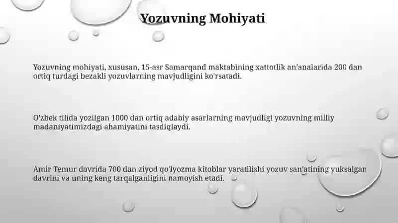 Yozuv va uning korinishlari 3